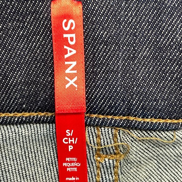 NEW Spanx Size S Cropped Kick Flare Jeans Raw Indigo 20699Q Pull-On Stretch NWT - Picture 7 of 8